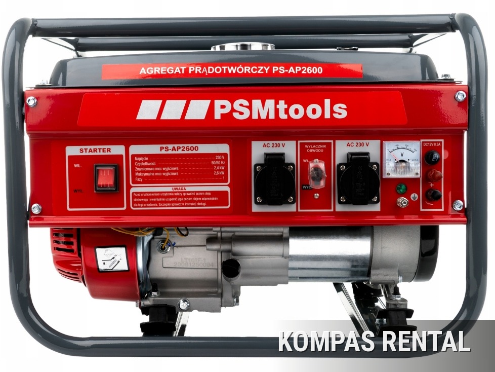 Agregat prądotwórczy PSMtools PS-AP2600 — widok główny